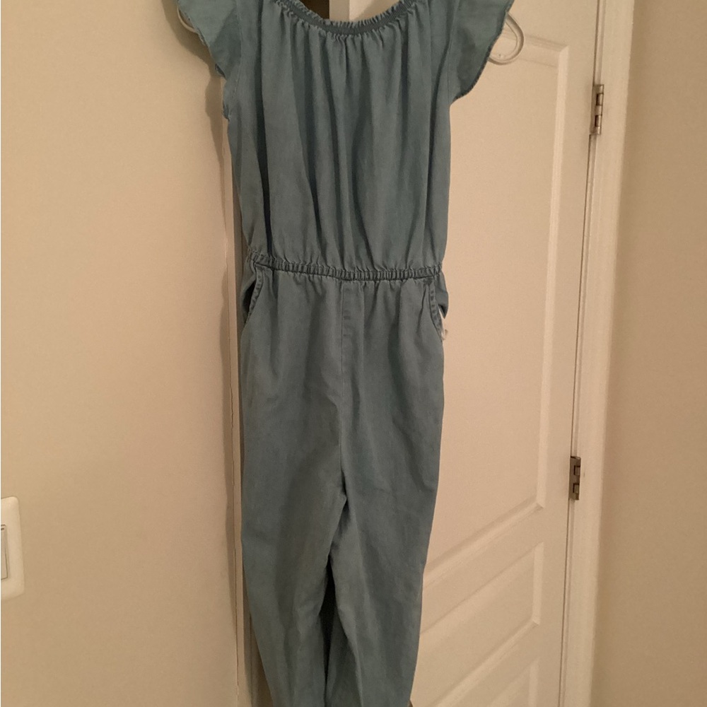 Cat & Jack Blue Jumpsuit with Ruffled Sleeves